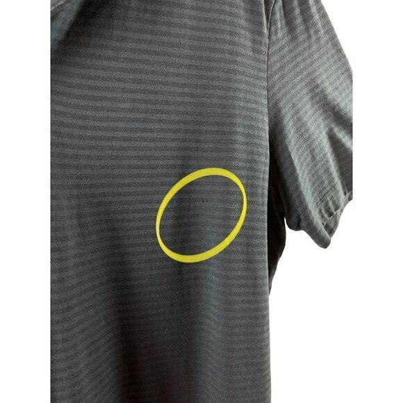 Theory Willem Flame Striped Jersey Polo Men's Large Navy Blue Short Sleeves - Picture 4 of 9